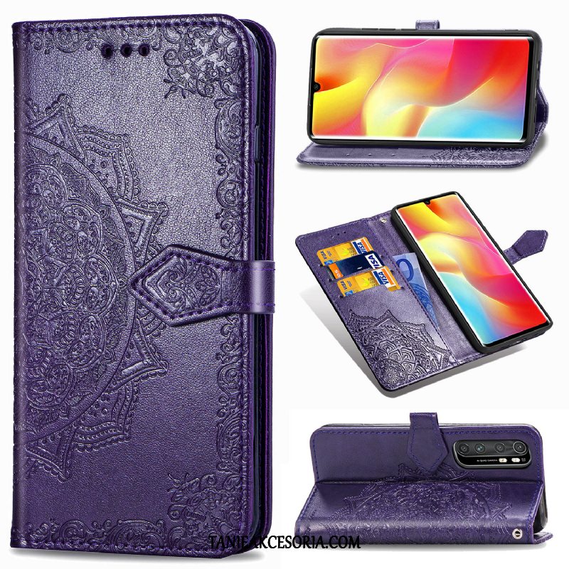 Etui Xiaomi Mi Note 10 Lite All Inclusive Skórzany Futerał Karta, Pokrowce Xiaomi Mi Note 10 Lite Telefon Komórkowy Czarny Anti-fall Beige