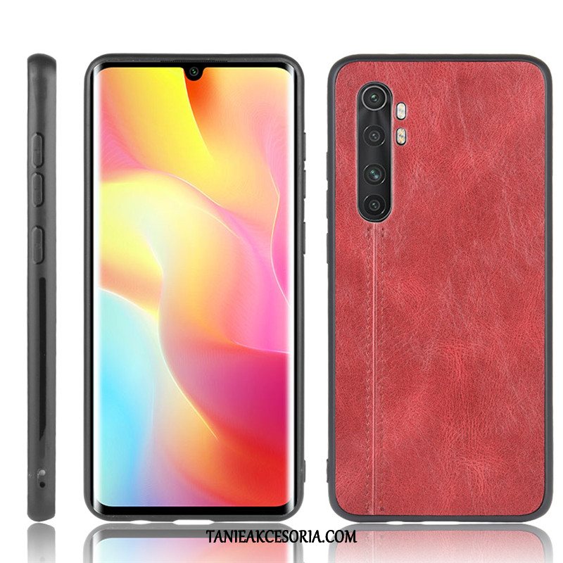 Etui Xiaomi Mi Note 10 Lite Ochraniacz Mały Telefon Komórkowy, Futerał Xiaomi Mi Note 10 Lite Czerwony Bydło Wzór Beige