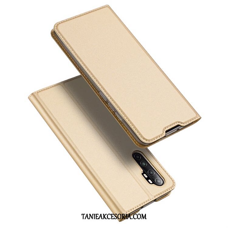 Etui Xiaomi Mi Note 10 Lite Różowe Telefon Komórkowy Biznes, Obudowa Xiaomi Mi Note 10 Lite Skórzany Futerał Mały Beige