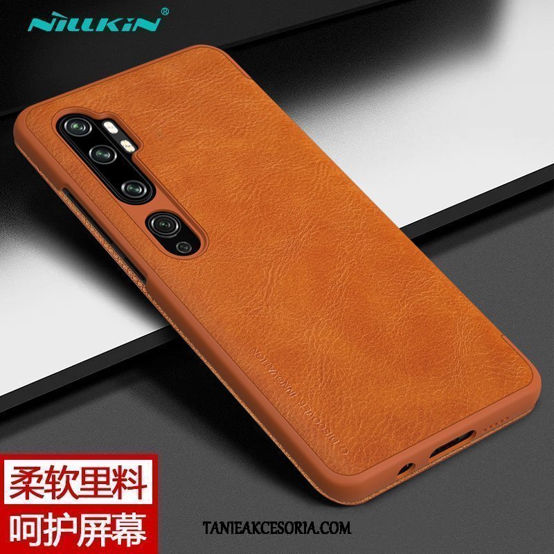 Etui Xiaomi Mi Note 10 Złoto Biznes Telefon Komórkowy, Pokrowce Xiaomi Mi Note 10 Skórzany Futerał Ochraniacz Mały Braun Beige