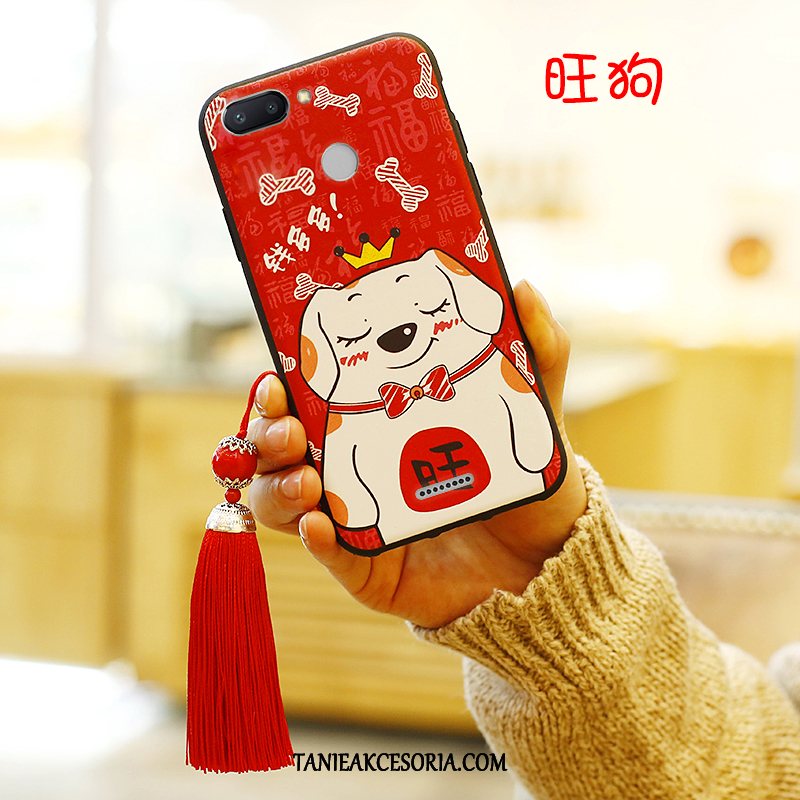 Etui Xiaomi Redmi 6 Kotek Czerwony Miękki, Pokrowce Xiaomi Redmi 6 Siatkowe Mały Bogactwo Beige