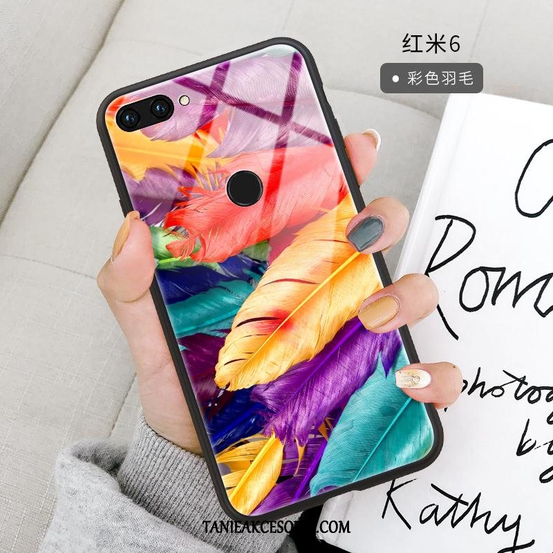 Etui Xiaomi Redmi 6 Mały Obraz Olejny Czerwony Netto, Obudowa Xiaomi Redmi 6 Czerwony Miękki Piękny Beige