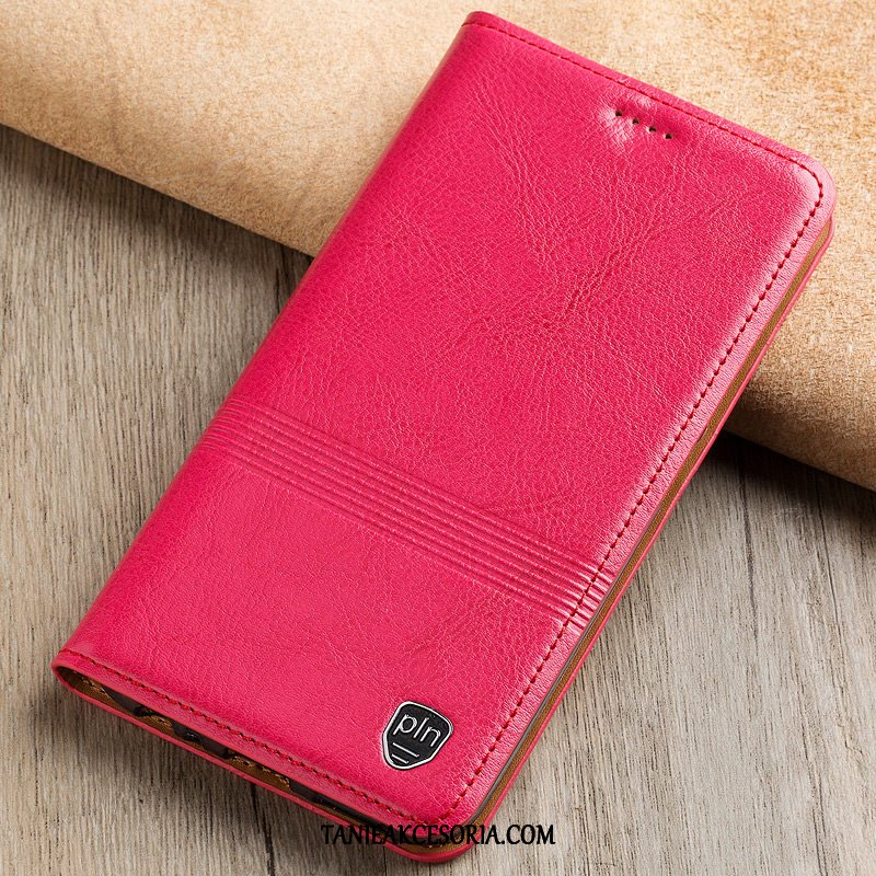 Etui Xiaomi Redmi 6 Ochraniacz Mały Telefon Komórkowy, Obudowa Xiaomi Redmi 6 Czerwony Skórzany Futerał Czarny Beige