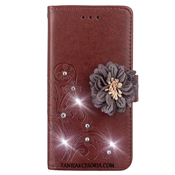 Etui Xiaomi Redmi 6a Klapa Wiszące Ozdoby Anti-fall, Obudowa Xiaomi Redmi 6a Czerwony Telefon Komórkowy Rhinestone Beige