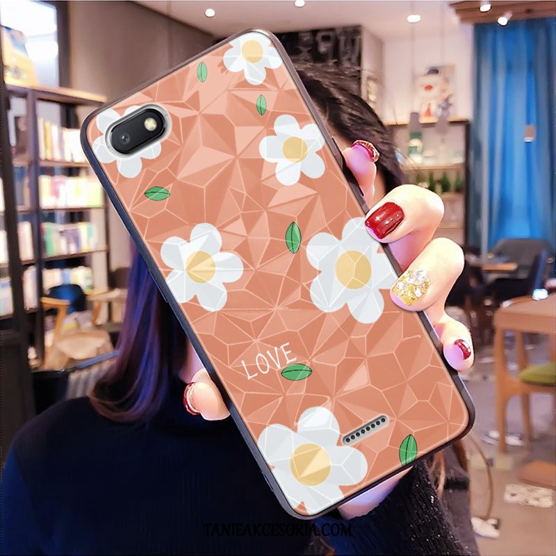 Etui Xiaomi Redmi 6a Kreskówka Tendencja Kwiaty, Pokrowce Xiaomi Redmi 6a Czerwony Kształt Diamentu Mały Beige