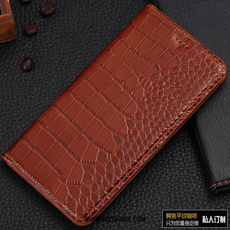 Etui Xiaomi Redmi 6a Niebieski Ochraniacz Prawdziwa Skóra, Obudowa Xiaomi Redmi 6a Mały Czerwony Skórzany Futerał Beige