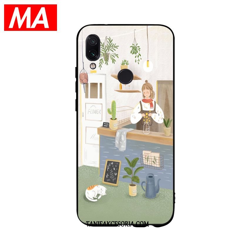 Etui Xiaomi Redmi 7 Ochraniacz Wysoki Zielony, Futerał Xiaomi Redmi 7 Kwiaty Świeży Silikonowe Beige