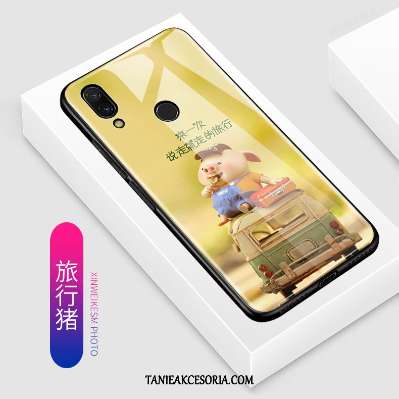 Etui Xiaomi Redmi 7 Szkło Proszek Mały, Pokrowce Xiaomi Redmi 7 Czerwony Anti-fall Ochraniacz Beige