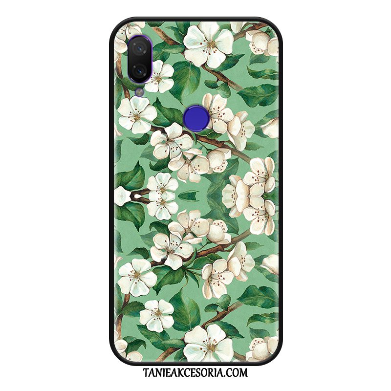 Etui Xiaomi Redmi 7 Zielony Świeży Anti-fall, Futerał Xiaomi Redmi 7 Moda Relief Kwiaty Beige