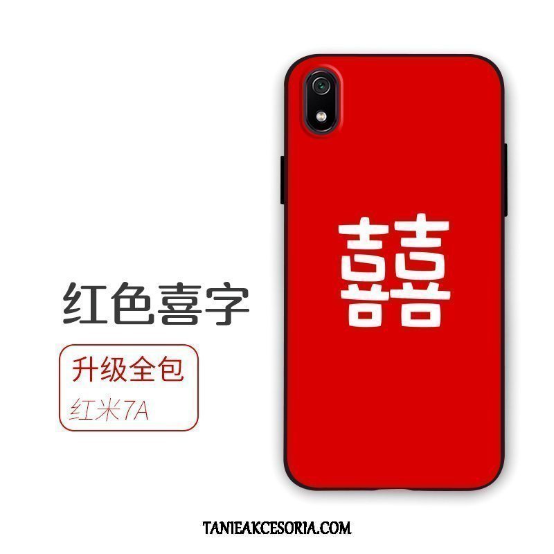 Etui Xiaomi Redmi 7a Czerwony Zakochani Telefon Komórkowy, Obudowa Xiaomi Redmi 7a Miękki Anti-fall Beige