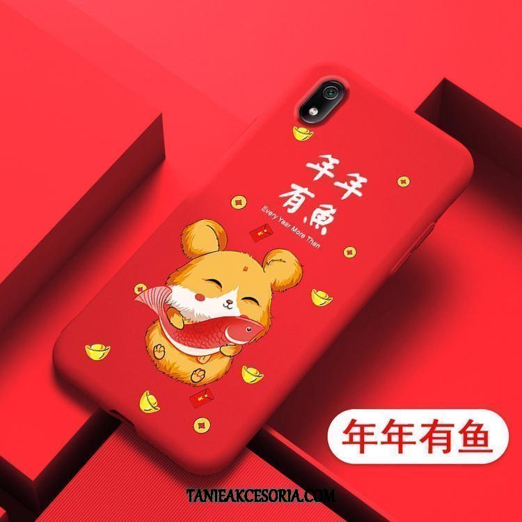 Etui Xiaomi Redmi 7a Nowy Piękny Mały, Futerał Xiaomi Redmi 7a Telefon Komórkowy Czerwony Kreskówka Beige