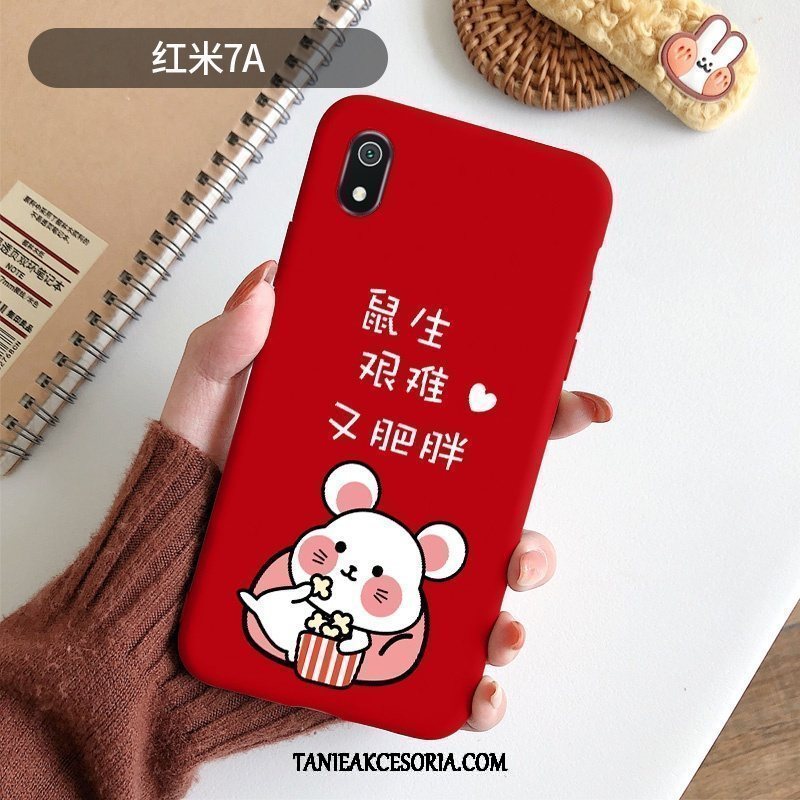 Etui Xiaomi Redmi 7a Ochraniacz Czerwony Miękki, Pokrowce Xiaomi Redmi 7a Nubuku Nowy Cienkie Beige