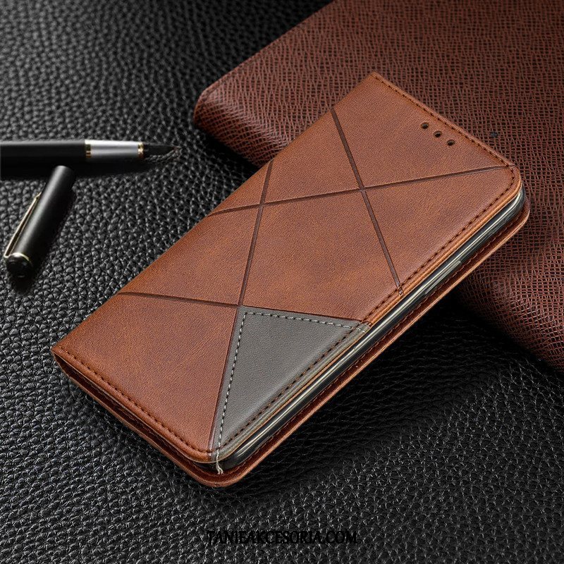 Etui Xiaomi Redmi 7a Skórzany Portfel All Inclusive, Futerał Xiaomi Redmi 7a Nowy Tendencja Niebieski Beige