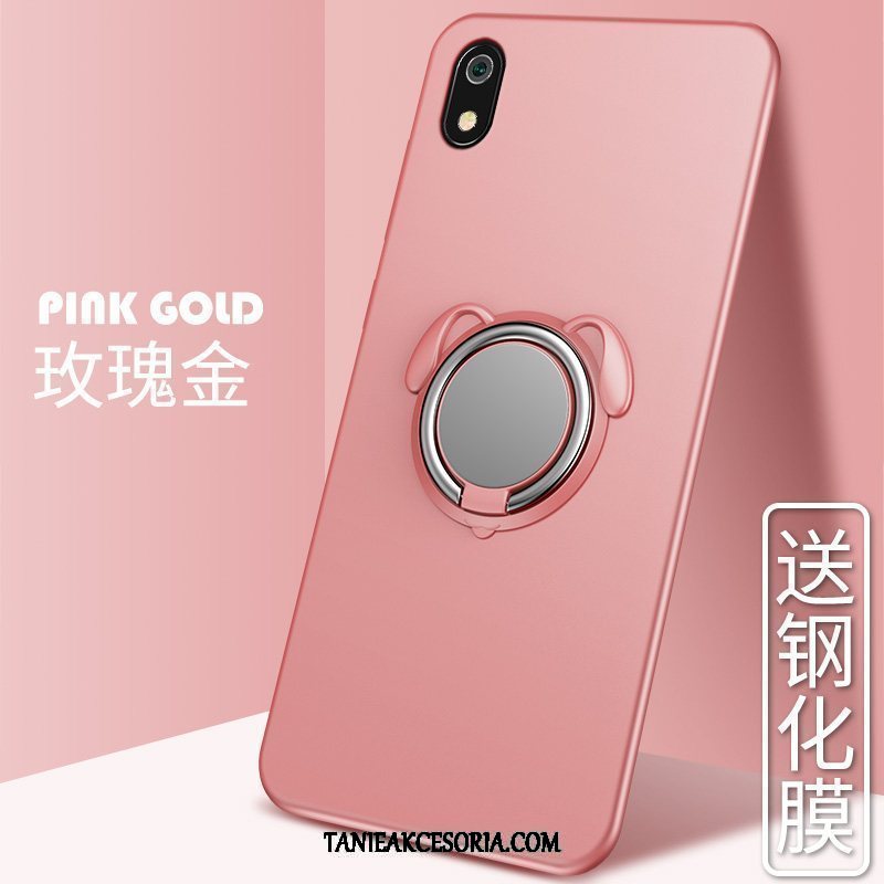 Etui Xiaomi Redmi 7a Telefon Komórkowy All Inclusive Ring, Obudowa Xiaomi Redmi 7a Nubuku Czerwony Anti-fall Beige