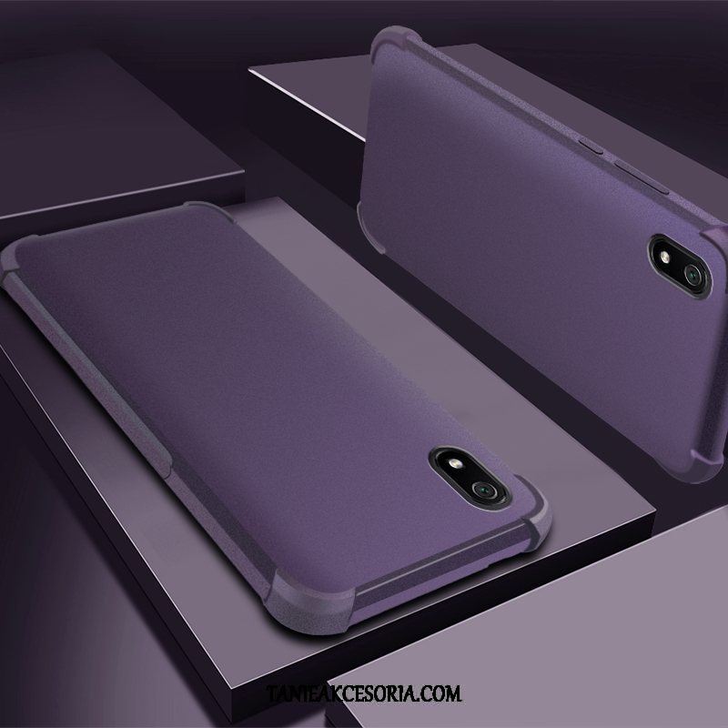 Etui Xiaomi Redmi 7a Telefon Komórkowy Anti-fall Silikonowe, Pokrowce Xiaomi Redmi 7a Nubuku Wiszące Ozdoby Purpurowy Beige