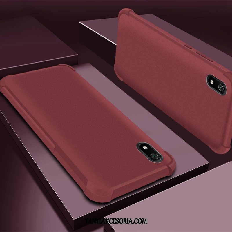 Etui Xiaomi Redmi 7a Telefon Komórkowy Anti-fall Silikonowe, Pokrowce Xiaomi Redmi 7a Nubuku Wiszące Ozdoby Purpurowy Beige