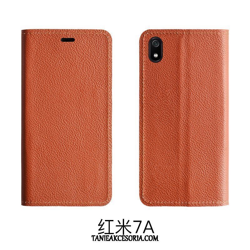 Etui Xiaomi Redmi 7a Wzór Czerwony Ochraniacz, Futerał Xiaomi Redmi 7a Klapa Prawdziwa Skóra Telefon Komórkowy Braun Beige