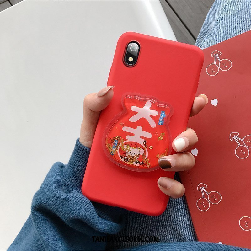 Etui Xiaomi Redmi 7a Zakochani Miękki Ochraniacz, Futerał Xiaomi Redmi 7a Modna Marka Skóra Czerwony Netto Beige