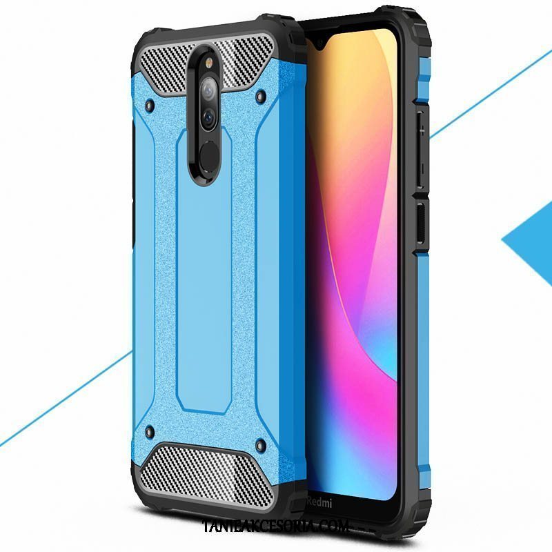 Etui Xiaomi Redmi 8 Dla Grubych Szkło Hartowane Nubuku, Obudowa Xiaomi Redmi 8 Ochraniacz Mały Anti-fall Beige