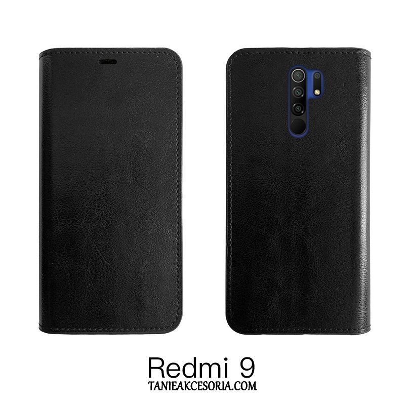 Etui Xiaomi Redmi 9 All Inclusive Anti-fall Biznes, Futerał Xiaomi Redmi 9 Wino Czerwone Telefon Komórkowy Skóra Bydlęca Beige