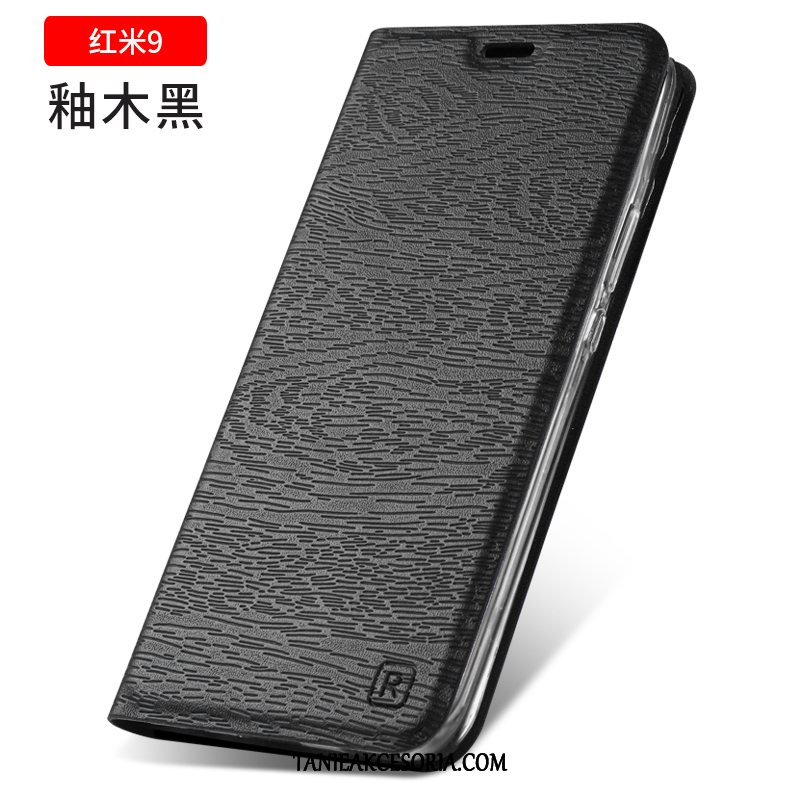 Etui Xiaomi Redmi 9 Ciemno Niebieski Skórzany Telefon Komórkowy, Futerał Xiaomi Redmi 9 Silikonowe Ochraniacz Anti-fall Beige