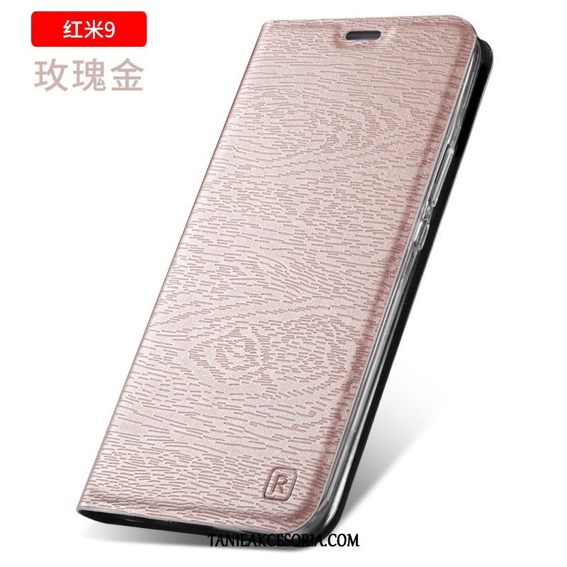 Etui Xiaomi Redmi 9 Ciemno Niebieski Skórzany Telefon Komórkowy, Futerał Xiaomi Redmi 9 Silikonowe Ochraniacz Anti-fall Beige