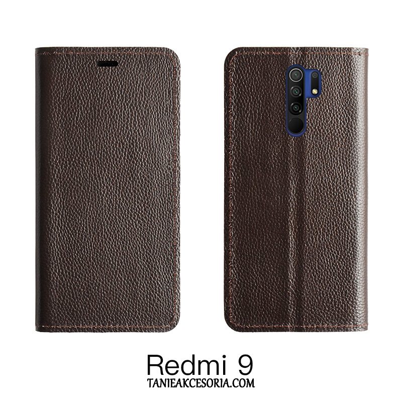 Etui Xiaomi Redmi 9 Czerwony Pomarańczowy Karta, Futerał Xiaomi Redmi 9 Ochraniacz Anti-fall All Inclusive Beige