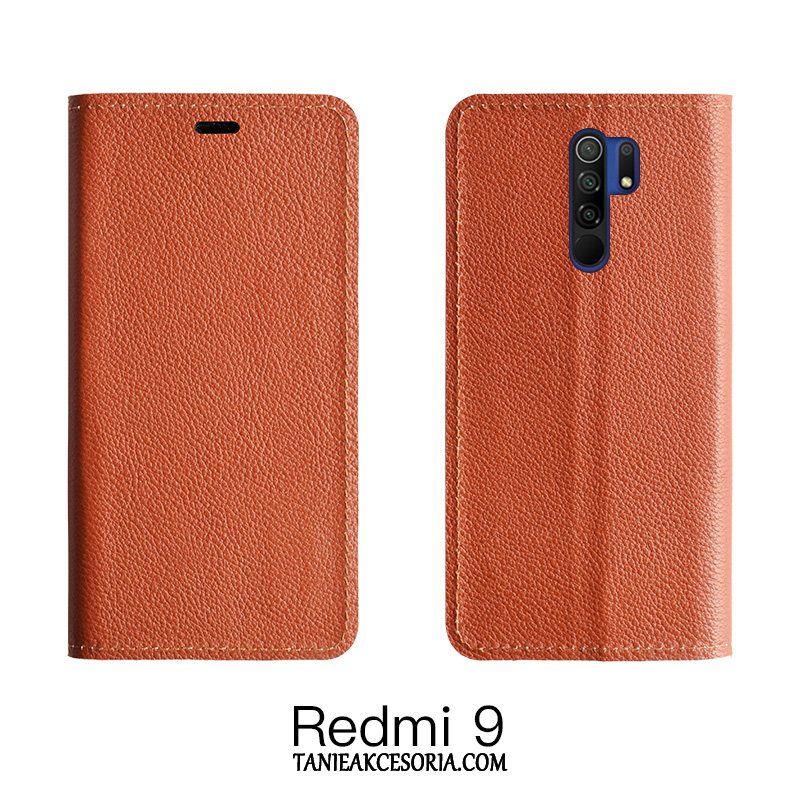 Etui Xiaomi Redmi 9 Czerwony Pomarańczowy Karta, Futerał Xiaomi Redmi 9 Ochraniacz Anti-fall All Inclusive Beige