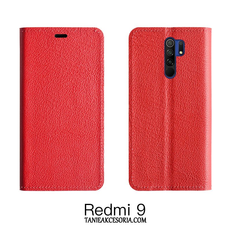 Etui Xiaomi Redmi 9 Czerwony Pomarańczowy Karta, Futerał Xiaomi Redmi 9 Ochraniacz Anti-fall All Inclusive Beige