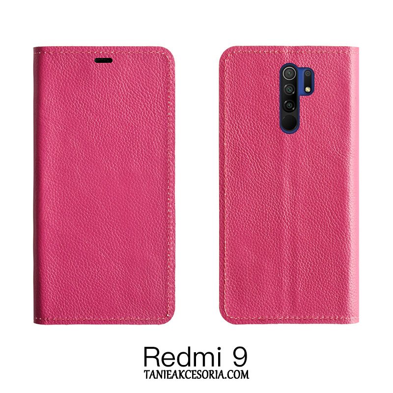 Etui Xiaomi Redmi 9 Czerwony Pomarańczowy Karta, Futerał Xiaomi Redmi 9 Ochraniacz Anti-fall All Inclusive Beige