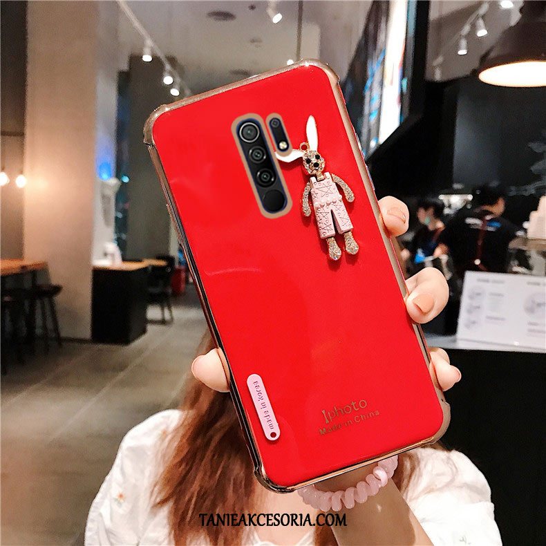 Etui Xiaomi Redmi 9 Osobowość Ochraniacz Anti-fall, Futerał Xiaomi Redmi 9 Z Kryształkami Moda Czerwony Beige