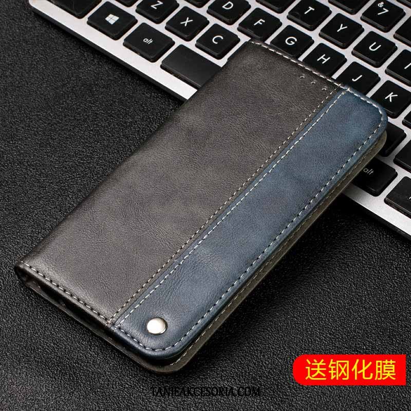 Etui Xiaomi Redmi Note 6 Pro Karta Anti-fall Czarny, Obudowa Xiaomi Redmi Note 6 Pro Skórzany Futerał Prawdziwa Skóra Czerwony Beige