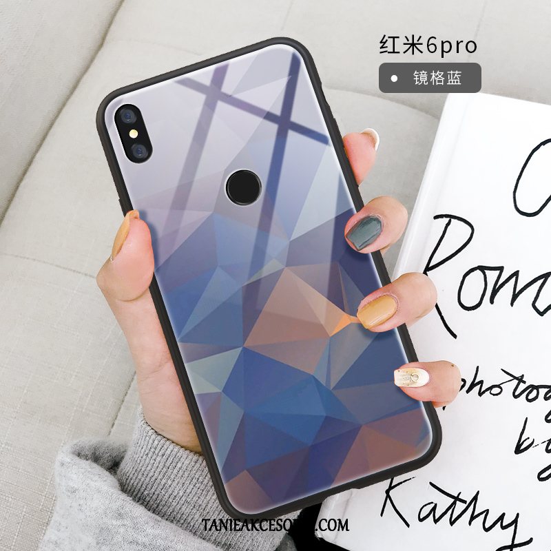 Etui Xiaomi Redmi Note 6 Pro Lustro Miękki Kreatywne, Obudowa Xiaomi Redmi Note 6 Pro Szkło Czerwony All Inclusive Beige