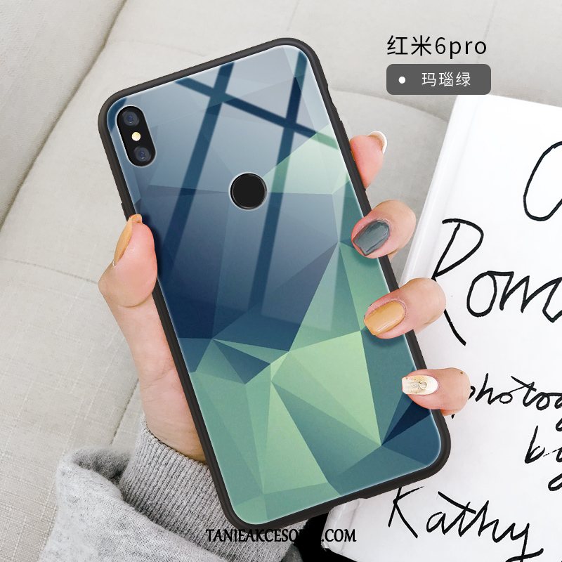 Etui Xiaomi Redmi Note 6 Pro Lustro Miękki Kreatywne, Obudowa Xiaomi Redmi Note 6 Pro Szkło Czerwony All Inclusive Beige