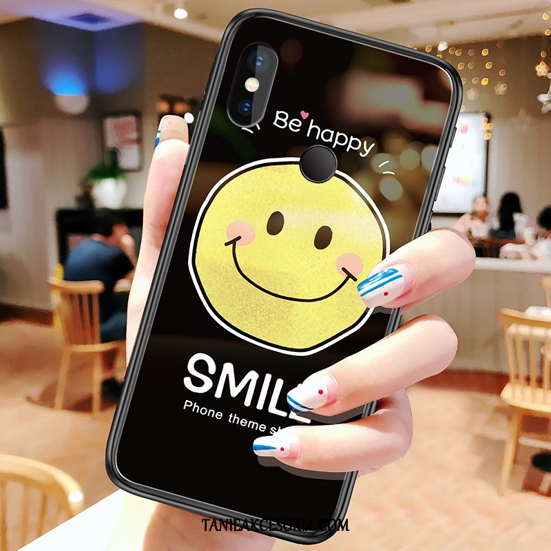 Etui Xiaomi Redmi Note 6 Pro Mały Szkło Hartowane Czerwony, Obudowa Xiaomi Redmi Note 6 Pro Smile Czarny Telefon Komórkowy Beige