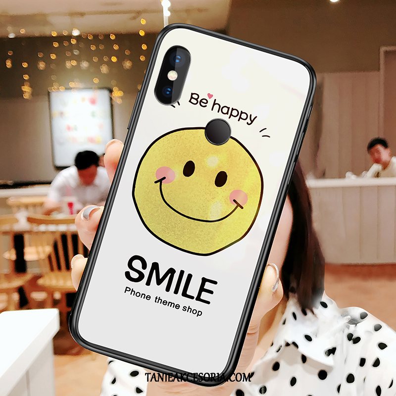 Etui Xiaomi Redmi Note 6 Pro Mały Szkło Hartowane Czerwony, Obudowa Xiaomi Redmi Note 6 Pro Smile Czarny Telefon Komórkowy Beige