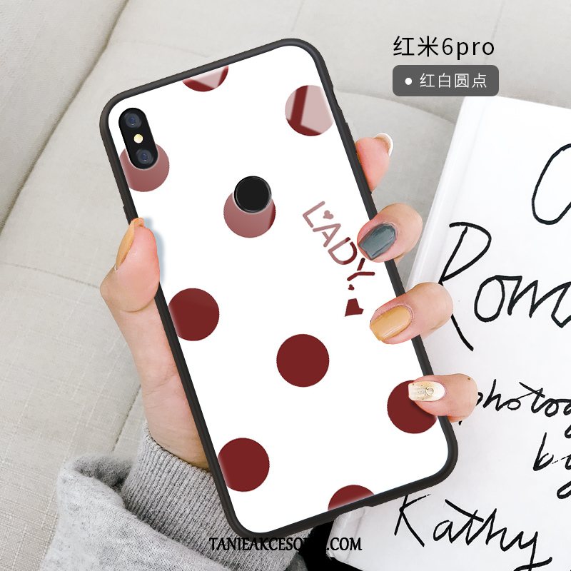 Etui Xiaomi Redmi Note 6 Pro Szkło Anti-fall Tendencja, Futerał Xiaomi Redmi Note 6 Pro Miękki Kropka Wiatr Beige