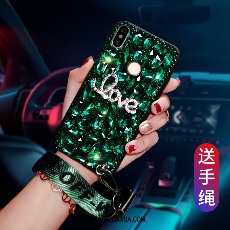 Etui Xiaomi Redmi Note 6 Pro Telefon Komórkowy Miękki Czerwony, Futerał Xiaomi Redmi Note 6 Pro Zielony Rhinestone Beige