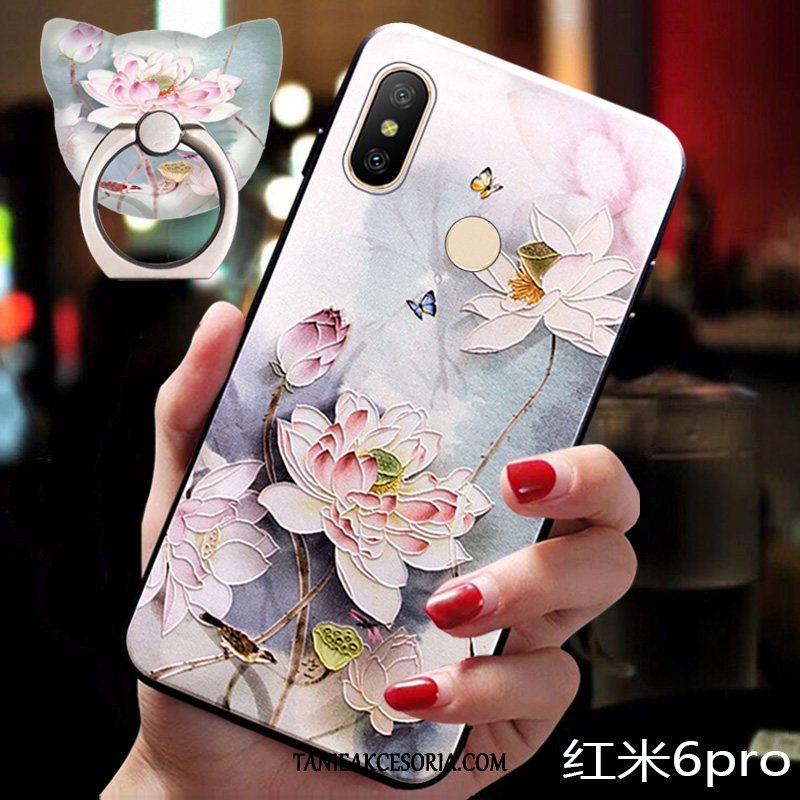 Etui Xiaomi Redmi Note 6 Pro Telefon Komórkowy Wiszące Ozdoby Zakochani, Obudowa Xiaomi Redmi Note 6 Pro Czerwony Silikonowe Cienkie Beige