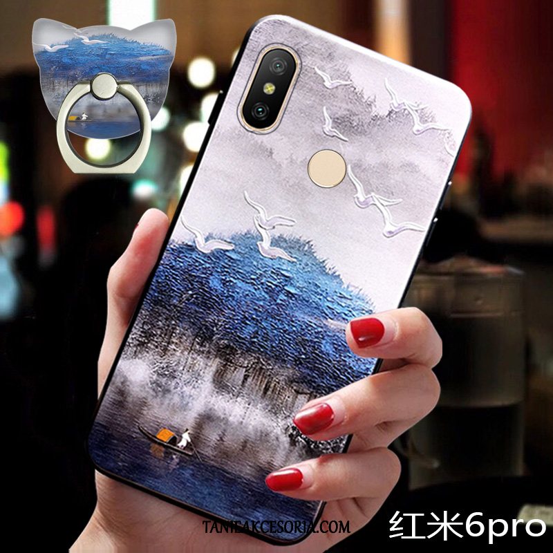 Etui Xiaomi Redmi Note 6 Pro Telefon Komórkowy Wiszące Ozdoby Zakochani, Obudowa Xiaomi Redmi Note 6 Pro Czerwony Silikonowe Cienkie Beige