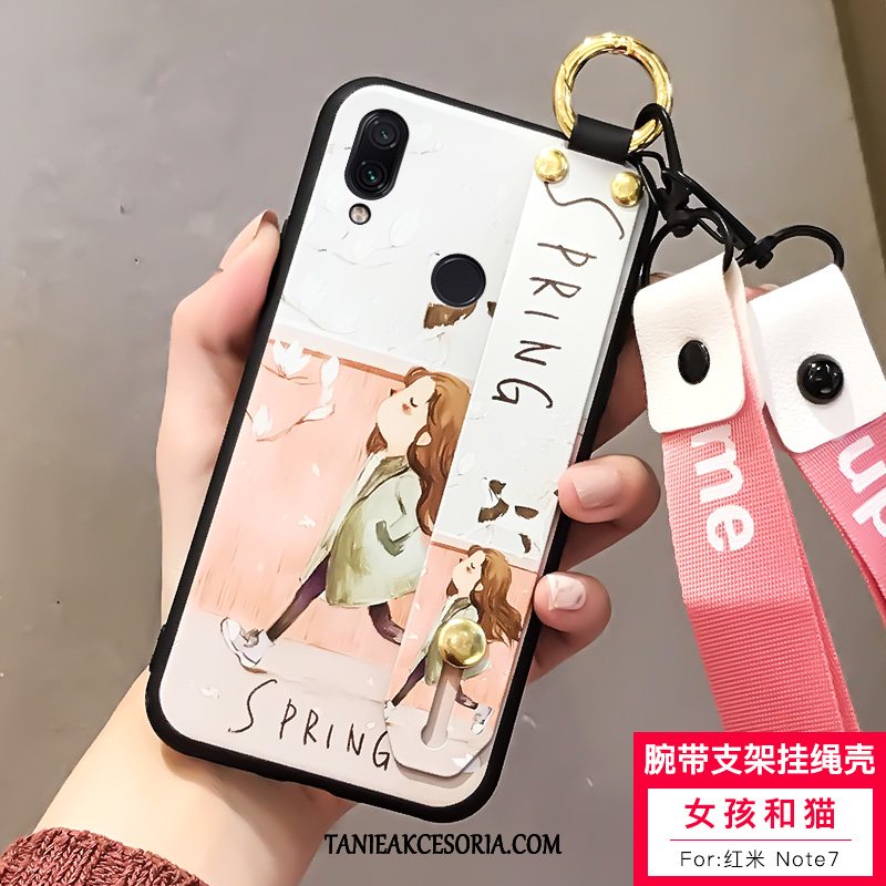 Etui Xiaomi Redmi Note 7 Biały Miękki Czerwony, Pokrowce Xiaomi Redmi Note 7 Telefon Komórkowy Beige