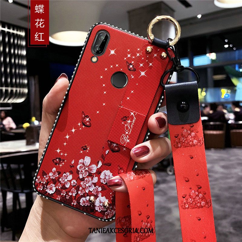 Etui Xiaomi Redmi Note 7 Czerwony Miękki Tendencja, Futerał Xiaomi Redmi Note 7 Telefon Komórkowy Ochraniacz Wiszące Ozdoby Beige