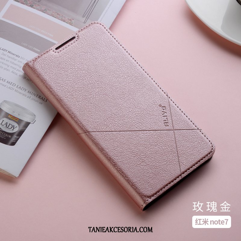 Etui Xiaomi Redmi Note 7 Czerwony Skórzany Anti-fall, Futerał Xiaomi Redmi Note 7 Ochraniacz Czarny Silikonowe Beige