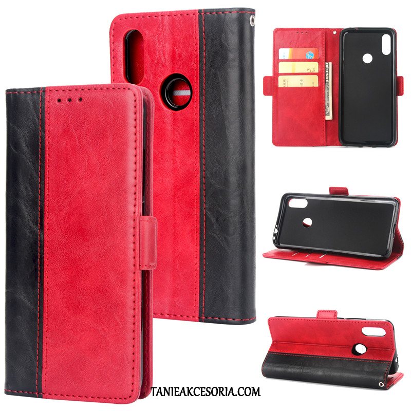 Etui Xiaomi Redmi Note 7 Mieszane Kolory Moda Silikonowe, Pokrowce Xiaomi Redmi Note 7 Klapa Skórzany Futerał Czerwony Braun Beige