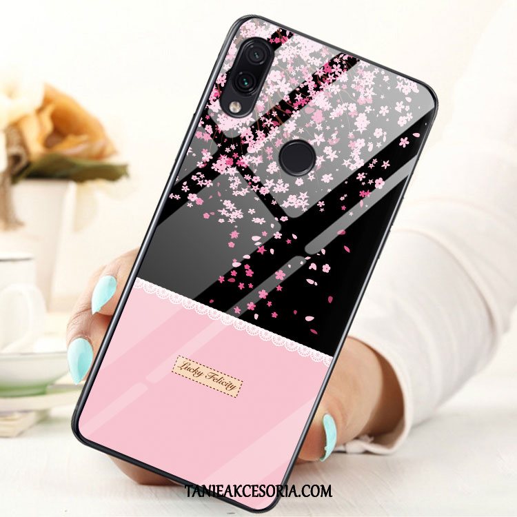 Etui Xiaomi Redmi Note 7 Moda Szkło Czerwony, Pokrowce Xiaomi Redmi Note 7 Telefon Komórkowy Niebieski Mały Beige