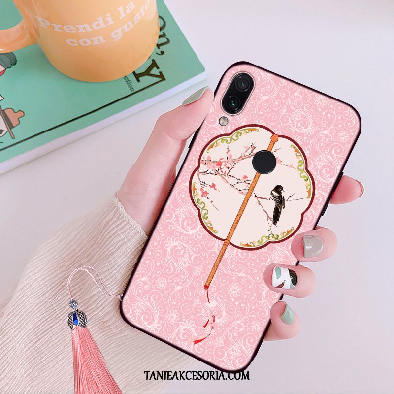 Etui Xiaomi Redmi Note 7 Ochraniacz Chiński Styl Miękki, Futerał Xiaomi Redmi Note 7 Cienka Anti-fall Czerwony Netto Beige