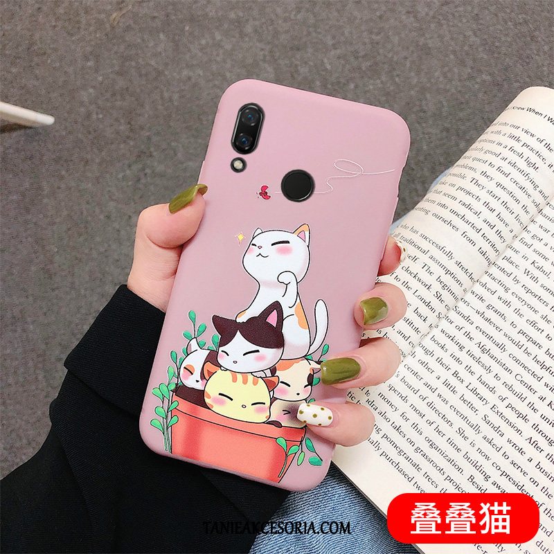 Etui Xiaomi Redmi Note 7 Piękny Ochraniacz Różowe, Futerał Xiaomi Redmi Note 7 Szkło Hartowane Kolor Kreskówka Beige