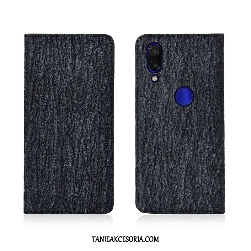 Etui Xiaomi Redmi Note 7 Skórzany Telefon Komórkowy Prawdziwa Skóra, Futerał Xiaomi Redmi Note 7 Drzewa Miękki Czarny Beige