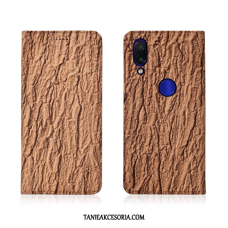 Etui Xiaomi Redmi Note 7 Skórzany Telefon Komórkowy Prawdziwa Skóra, Futerał Xiaomi Redmi Note 7 Drzewa Miękki Czarny Beige