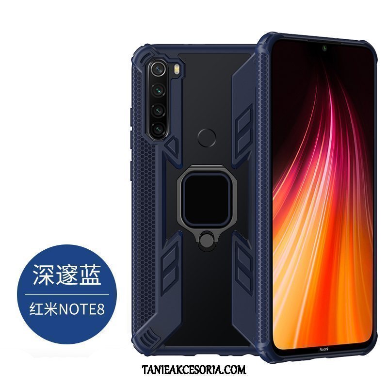 Etui Xiaomi Redmi Note 8 Pro Niebieski Antypoślizgowe Wspornik, Futerał Xiaomi Redmi Note 8 Pro Balon Magnetyzm Ciemno Beige